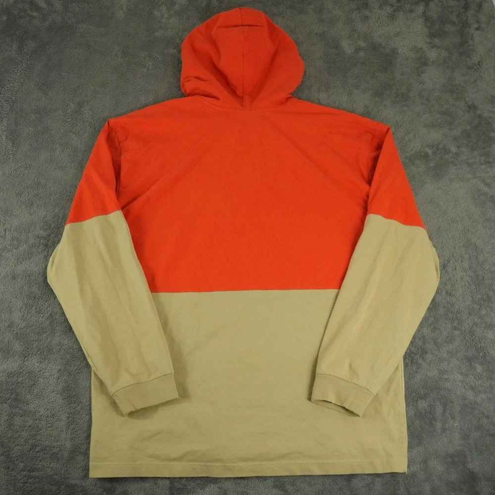 The‎ North Face Hoodie Mens Large Orange Tan Colorblock Hooded Sweatshirt